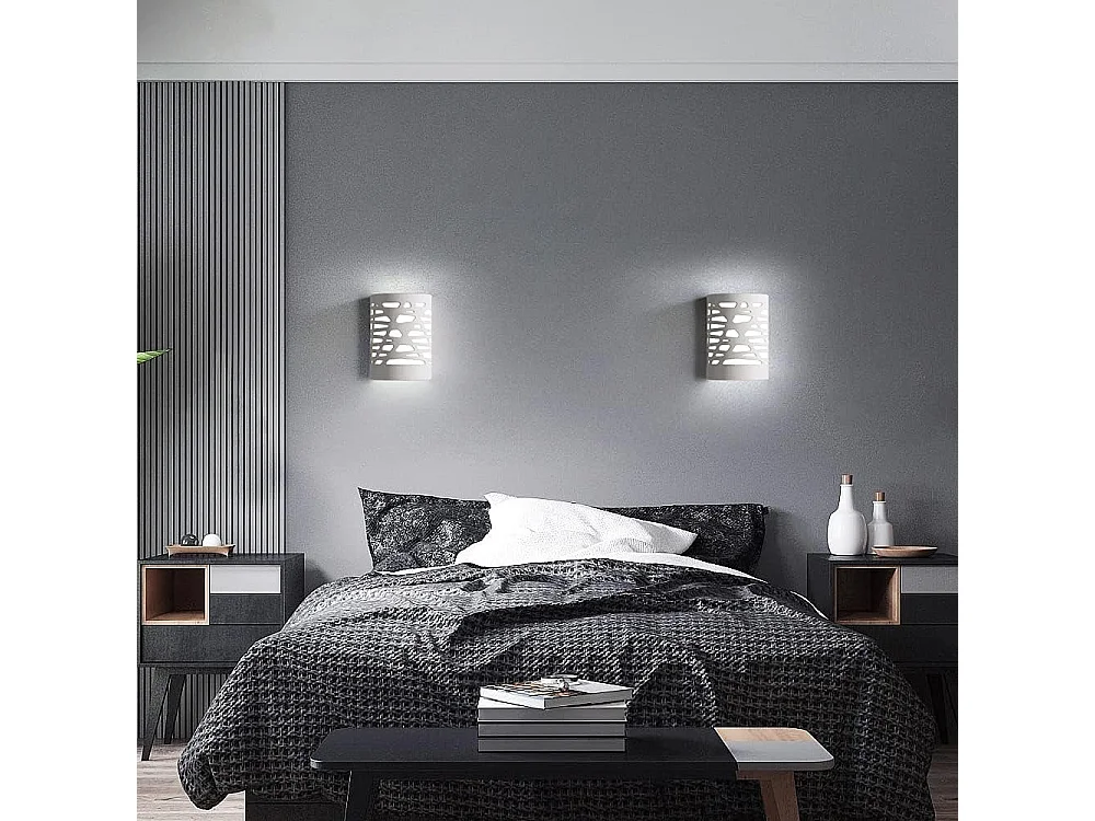 Applique Murale à LED 5W Lumière Blanche Applique Intérieure Moderne Lampe Murale en Plâtre pour Salon Chambre Escalier Couloir Veilleuse