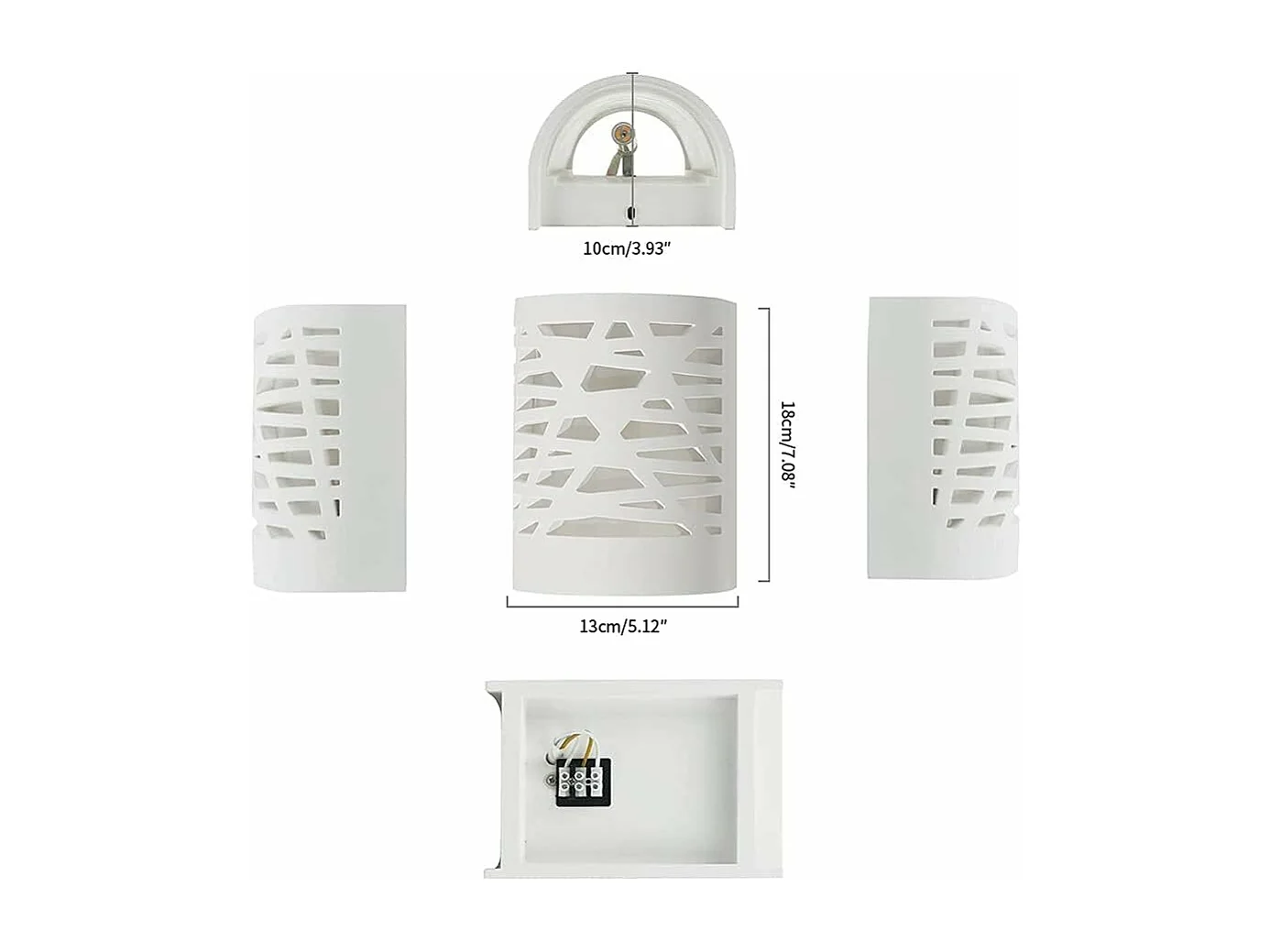 Applique Murale à LED 5W Lumière Blanche Applique Intérieure Moderne Lampe Murale en Plâtre pour Salon Chambre Escalier Couloir Veilleuse