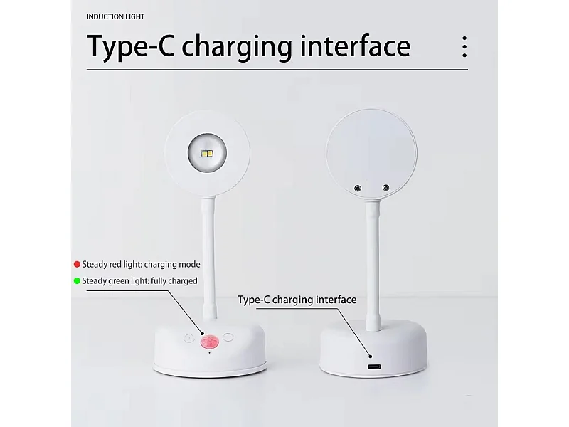 Applique murale sans fil avec détecteur de mouvement, LED rechargeable par USB Type-C, pour cuisine et chambre, blanche, avec télécommande