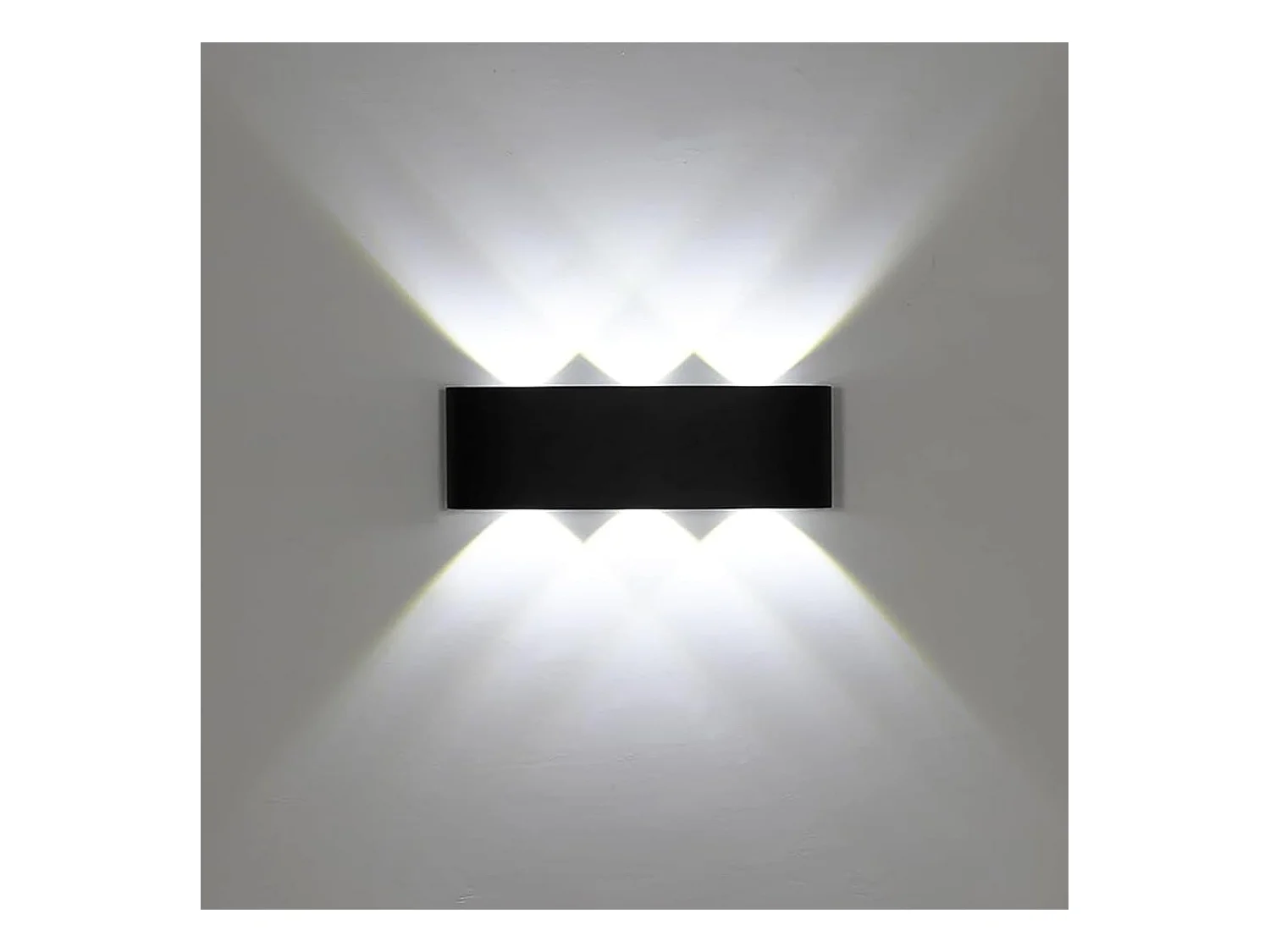 Applique Murale LED Extérieur Intérieur,Noir Moderne Up Down Luminaire Mural,Éclairage Mural pour Salon Chambre Salle de Bain (18W,Blanc Froid 6000K)