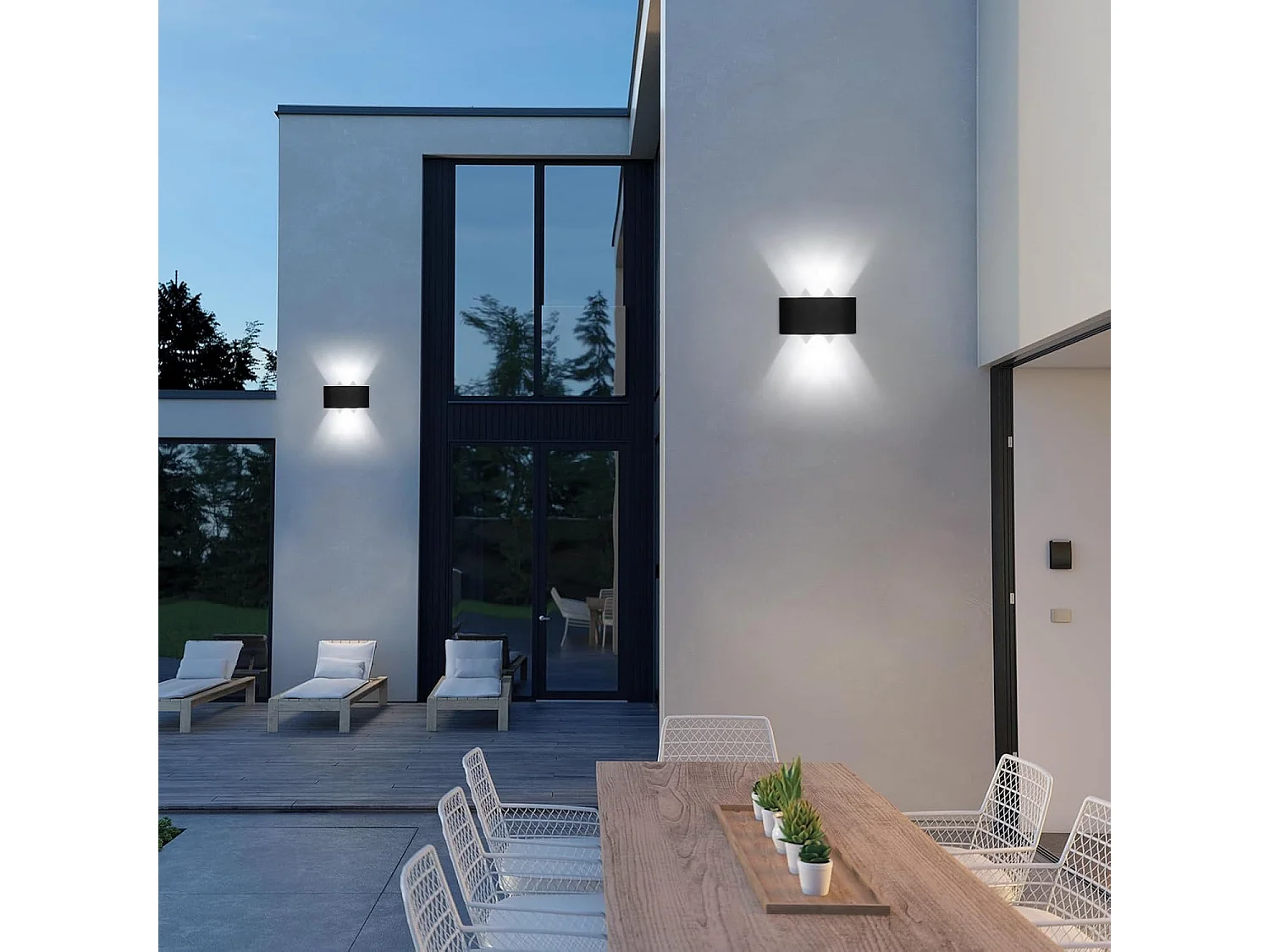 Applique Murale LED Extérieur Intérieur,Noir Moderne Up Down Luminaire Mural,Éclairage Mural pour Salon Chambre Salle de Bain (18W,Blanc Froid 6000K)