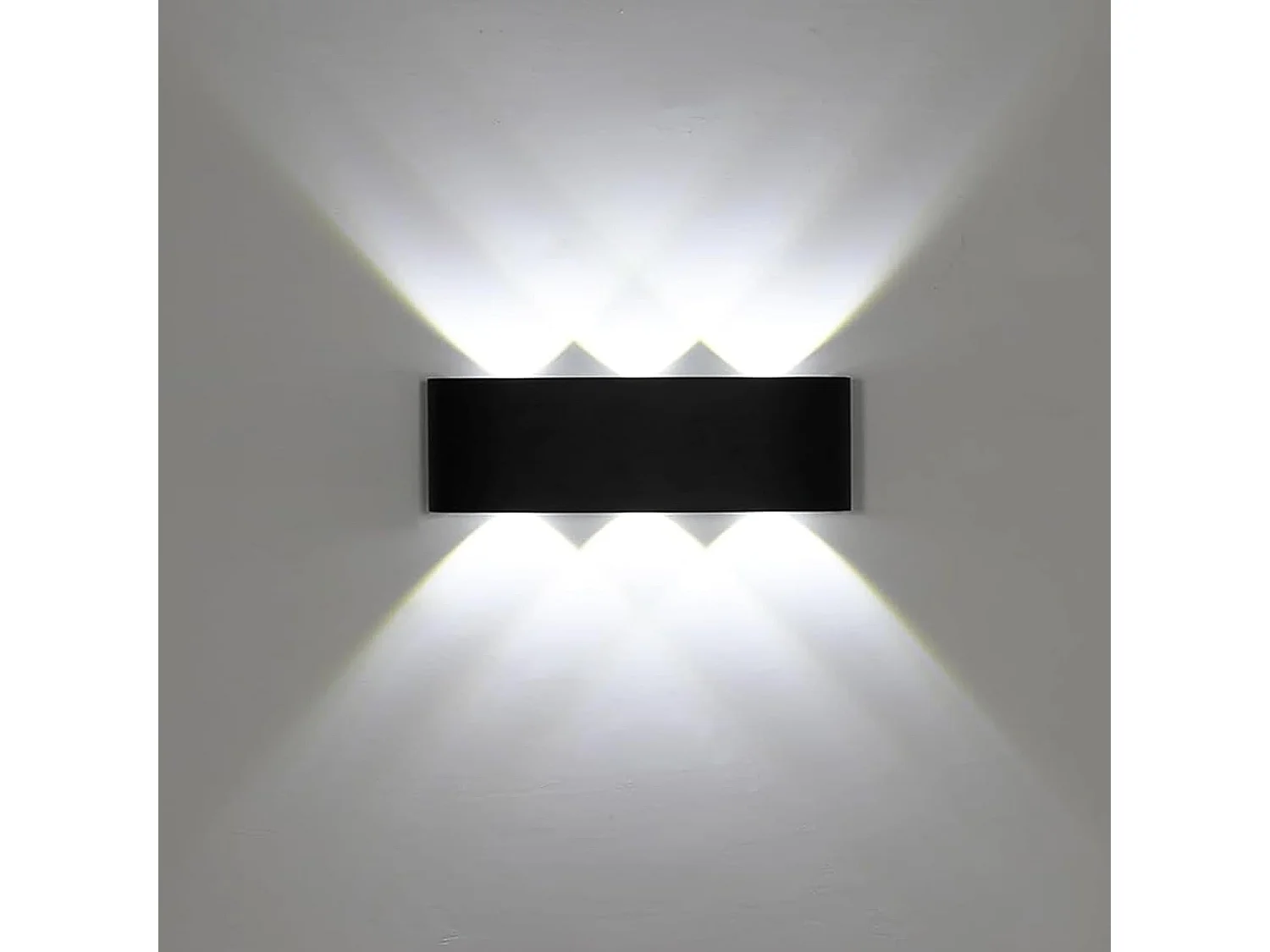 Applique Murale LED Extérieur Intérieur,Noir Moderne Up Down Luminaire Mural,Éclairage Mural pour Salon Chambre Salle de Bain (18W,Blanc Froid 6000K)