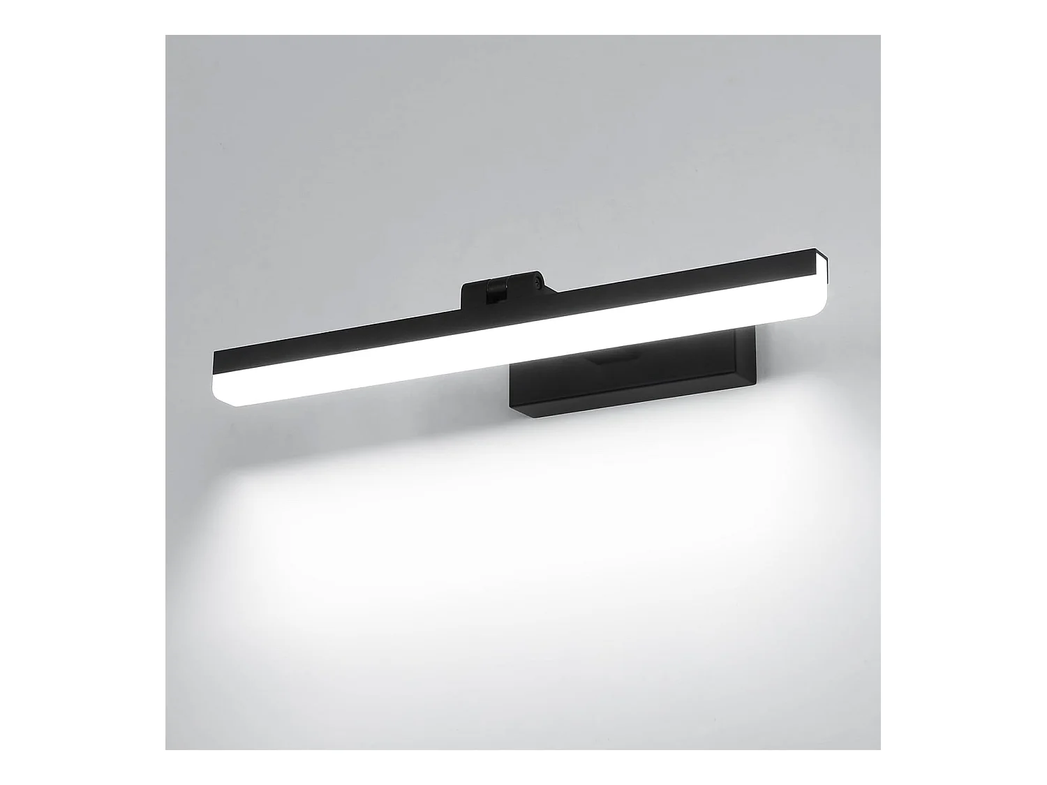 Lampe Miroir LED Salle de Bains 9W 40CM, IP44 Étanche Lumiere Miroir Salle de Bain Moderne, Applique Murale 180° Rotatif 6500K Blanc Froid, Schwarz