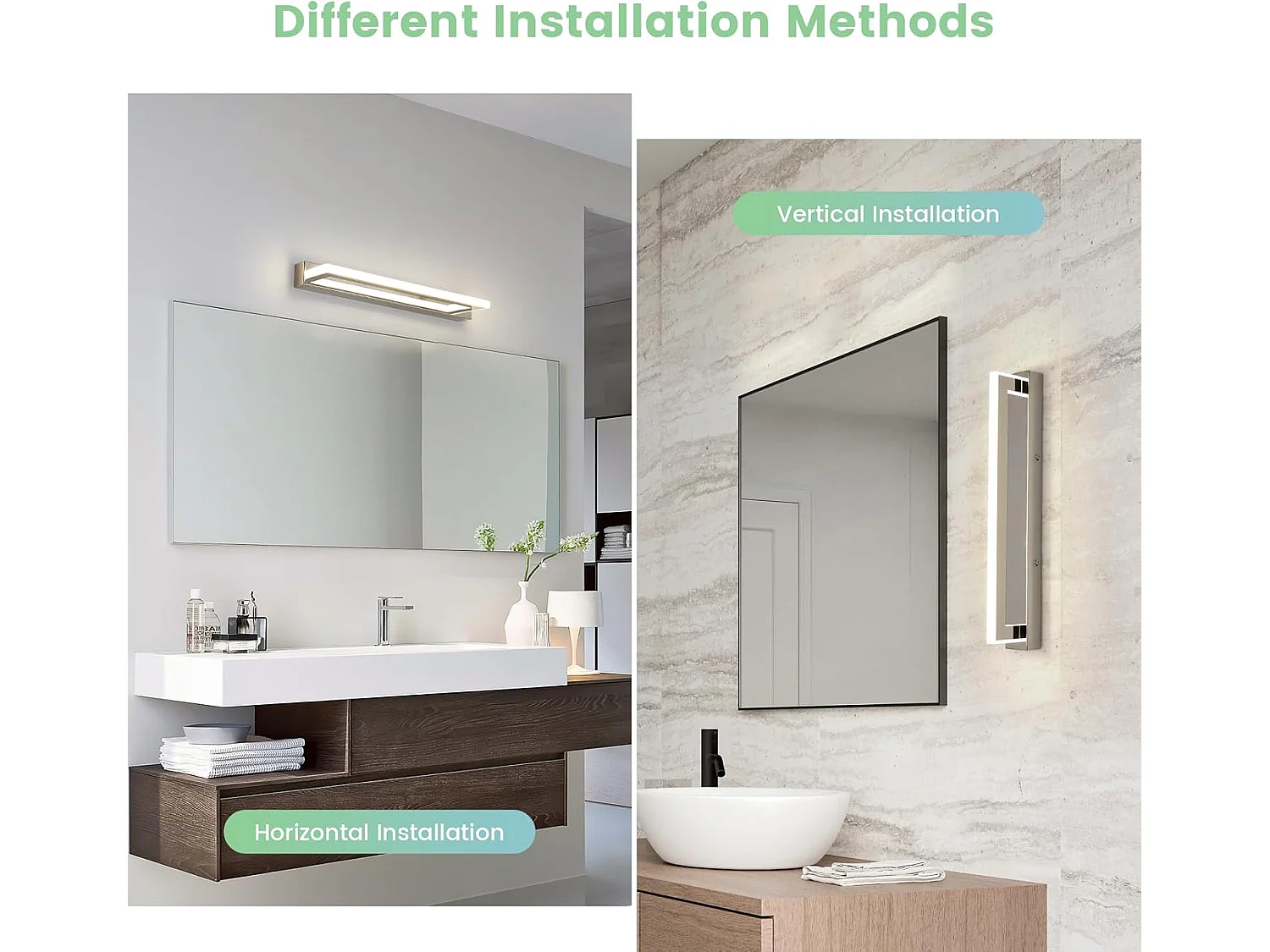 Lampe pour Miroir LED Salle de Bains 9W 800LM,Lampe Miroir 42cm 4500K Blanc Neutre,Applique Murale Intérieure Moderne pour Miroir Armoir Tableau