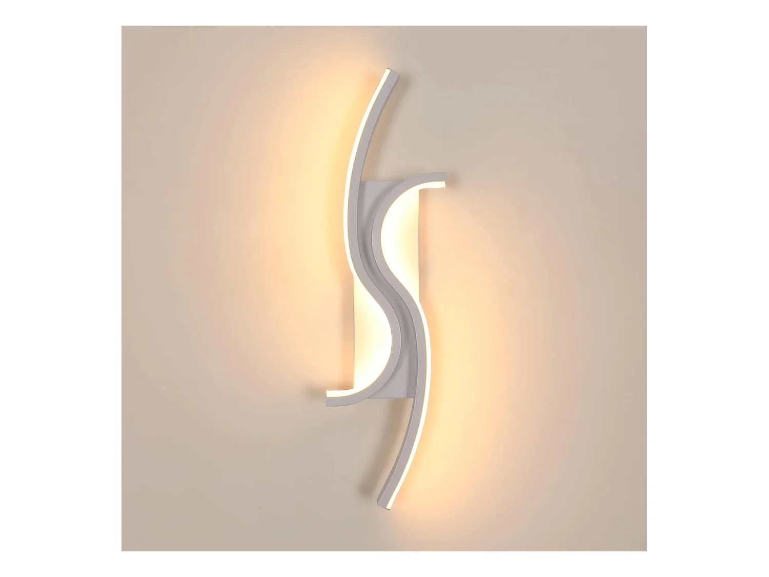 Applique Murale Intérieure LED, 12W 1350LM Lampe Murale Moderne, Éclairage Acrylique Luminaire Mural pour Chambre,Salon,Couloir,Blanc Chaud 3000K