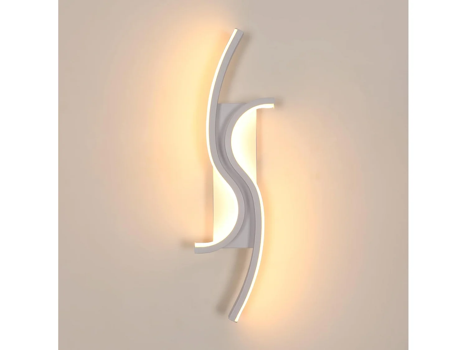 Applique Murale Intérieure LED, 12W 1350LM Lampe Murale Moderne, Éclairage Acrylique Luminaire Mural pour Chambre,Salon,Couloir,Blanc Chaud 3000K