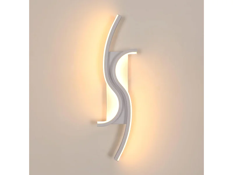 Applique Murale Intérieure LED, 12W 1350LM Lampe Murale Moderne, Éclairage Acrylique Luminaire Mural pour Chambre,Salon,Couloir,Blanc Chaud 3000K