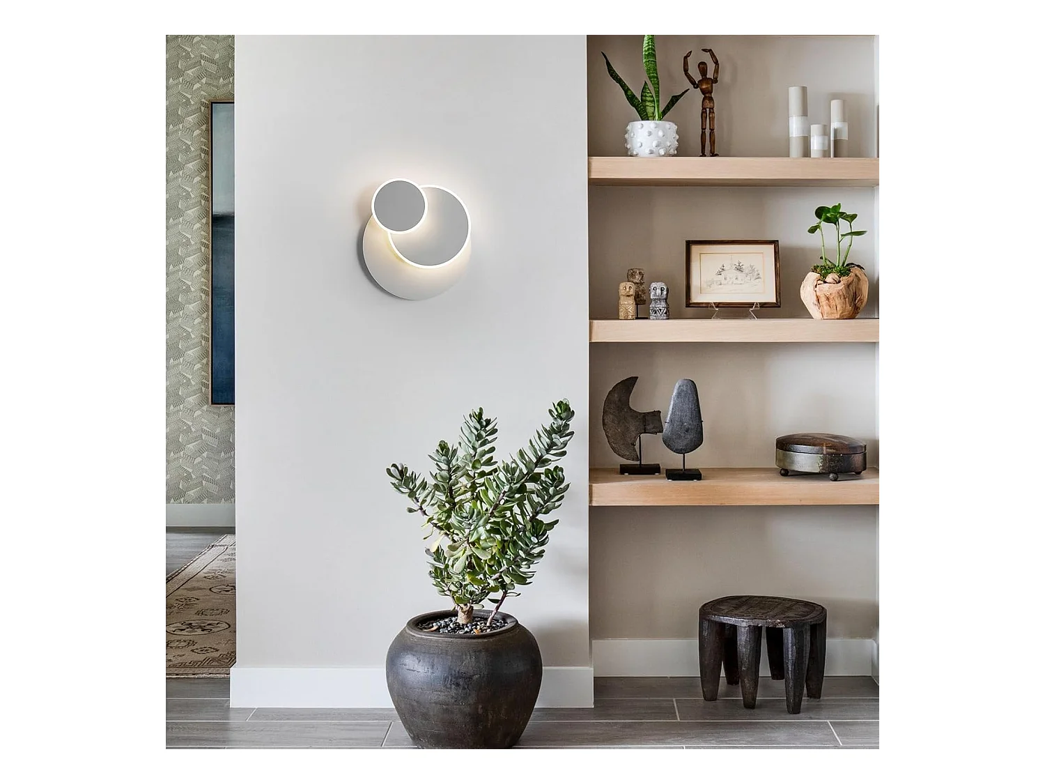 Applique Murale Moderne Intérieur LED,15W 1687LM Créatif 3 en 1 350° Rotatif Lampe Murale, Éclairage Acrylique Luminaire Mural,4500K Lumière Neutre