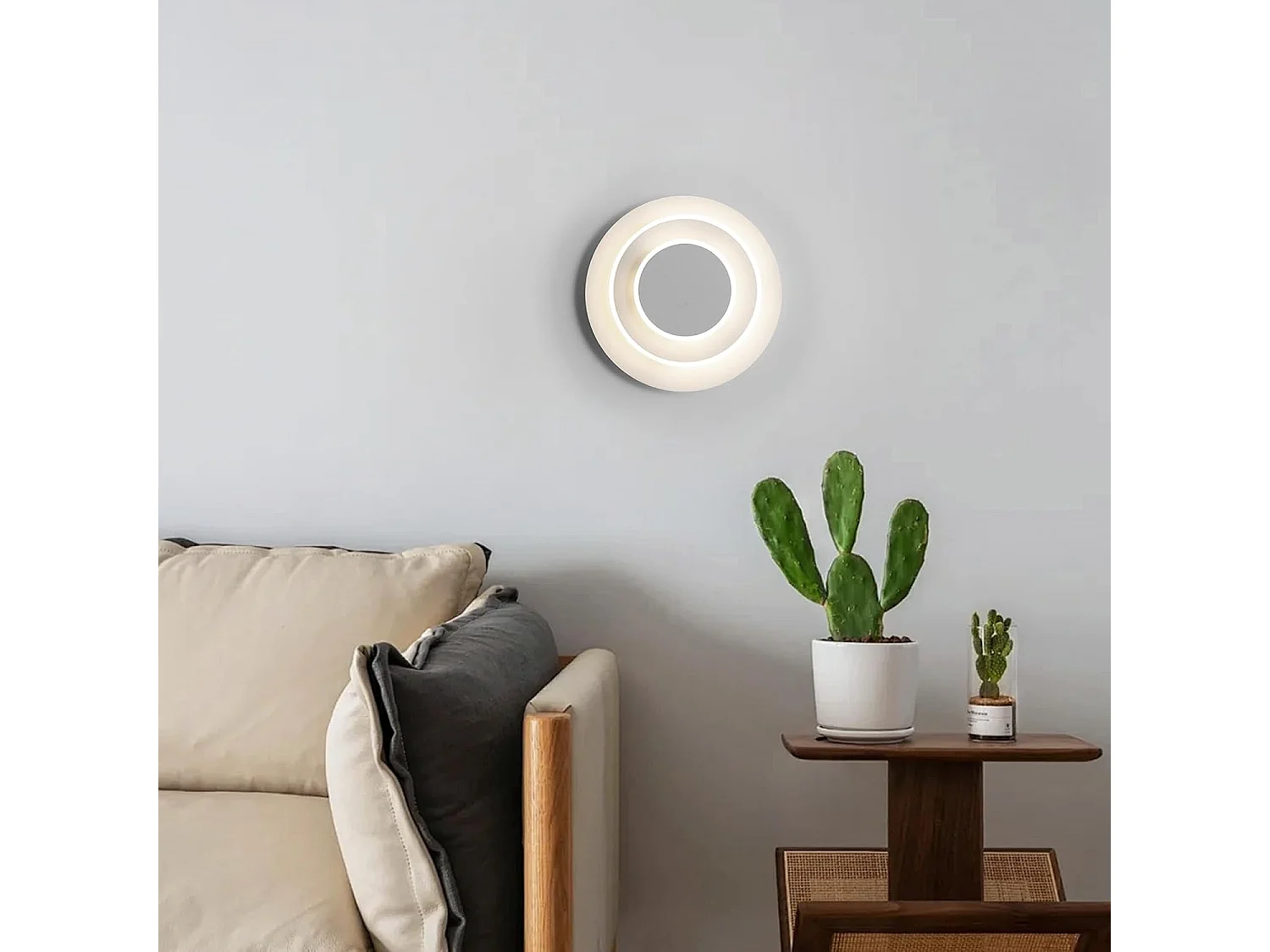 Applique Murale Moderne Intérieur LED,15W 1687LM Créatif 3 en 1 350° Rotatif Lampe Murale, Éclairage Acrylique Luminaire Mural,4500K Lumière Neutre