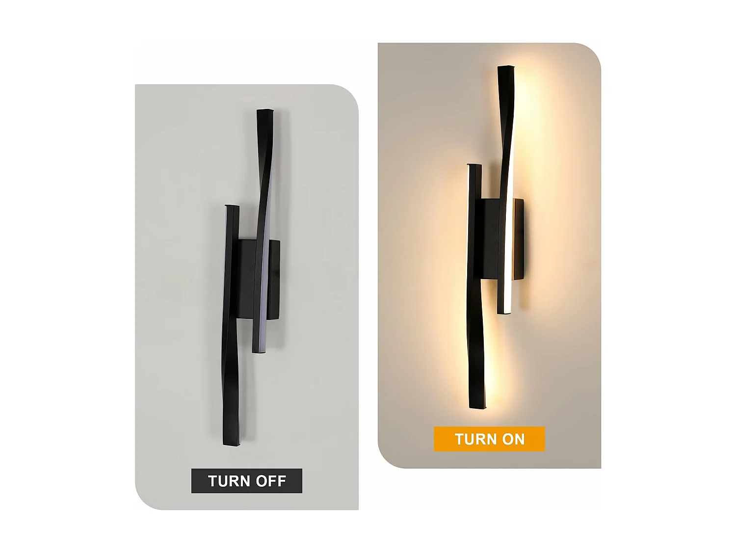 Applique Murale Intérieur LED,16W 2500LM Design Minimaliste Lampe Murale Moderne,Ligne Noire Applique Murale LED pour Chambre Salon,Blanc chaud 3000K