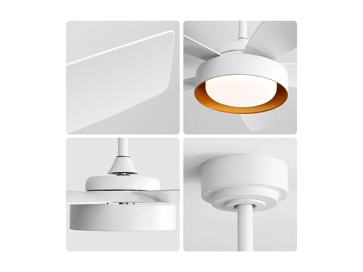 Ventilateur de Plafond Moderne 42 Pouces avec Lumière LED 3CCT, Moteur Réversible, Télécommande – Idéal pour Salon, Chambre, Bureau