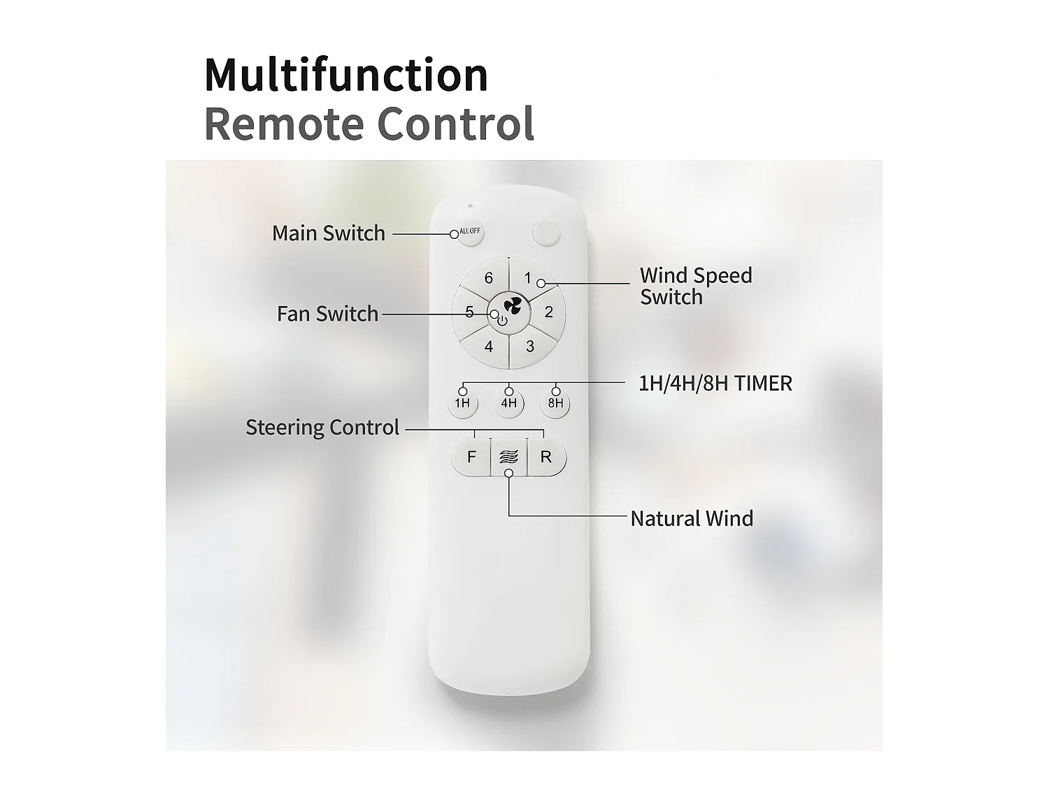 Ventilateur de Plafond Moderne 52 pouces en ABS - Moteur CC Réversible - Silencieux et Économe en Énergie - Idéal Intérieur et Extérieur