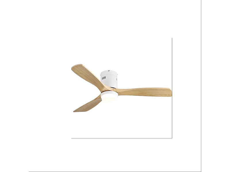 Ventilateur de Plafond Moderne 132 cm Bois avec Lumière LED – Moteur DC Réversible Silencieux – Pour Salon Chambre Patio