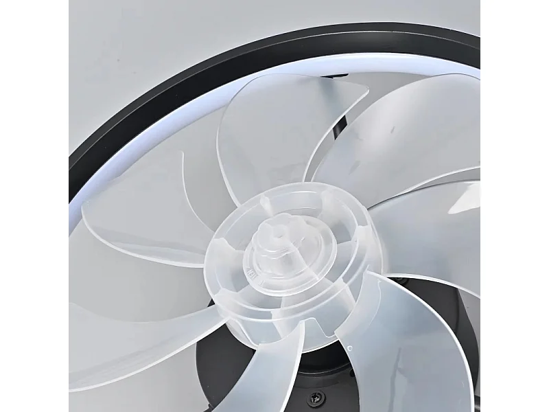 Ventilateur de plafond discret avec éclairage et télécommande, variateur 3 000 K-6 500 K, LED sans pales, montage encastré, style B – Noir