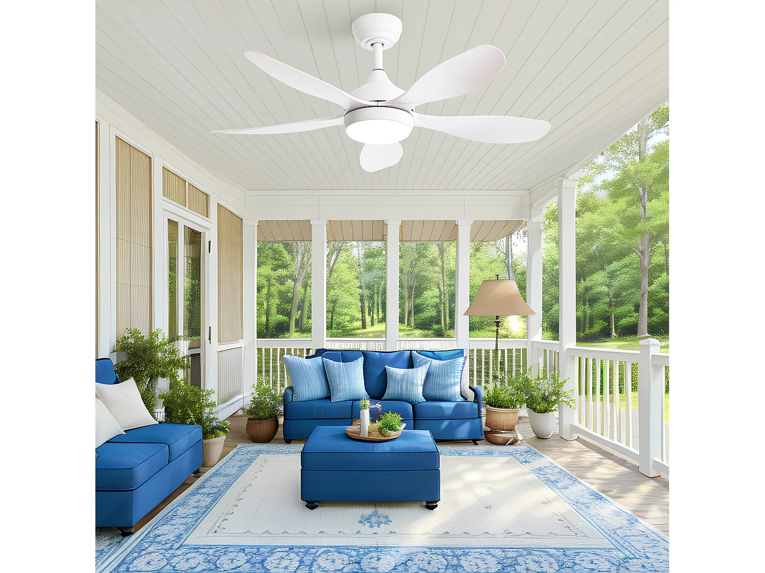 Ventilateur de Plafond 42 Pouces avec Lumière LED 3CCT – Moteur Réversible à Courant Continu – Télécommande – Idéal pour Petites et Moyennes Pièces