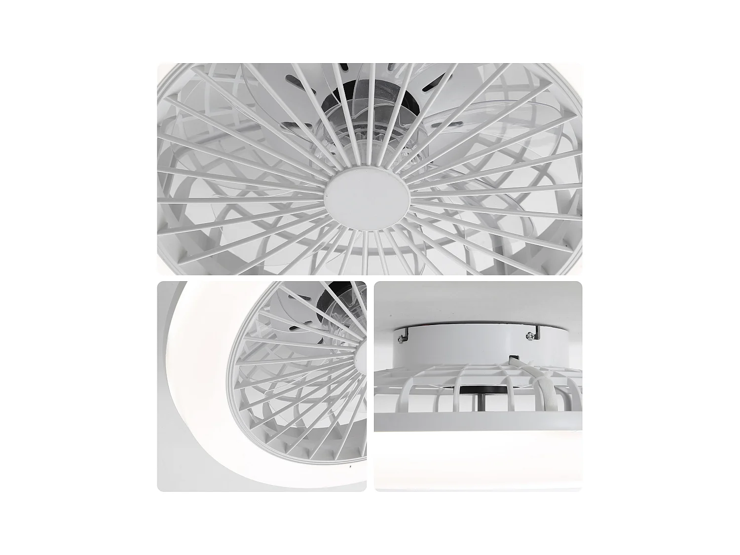 Ventilateur plafond sans pales 18" LED 60W 3CCT, moteur CC, télécommande – chambre, cuisine, bureau