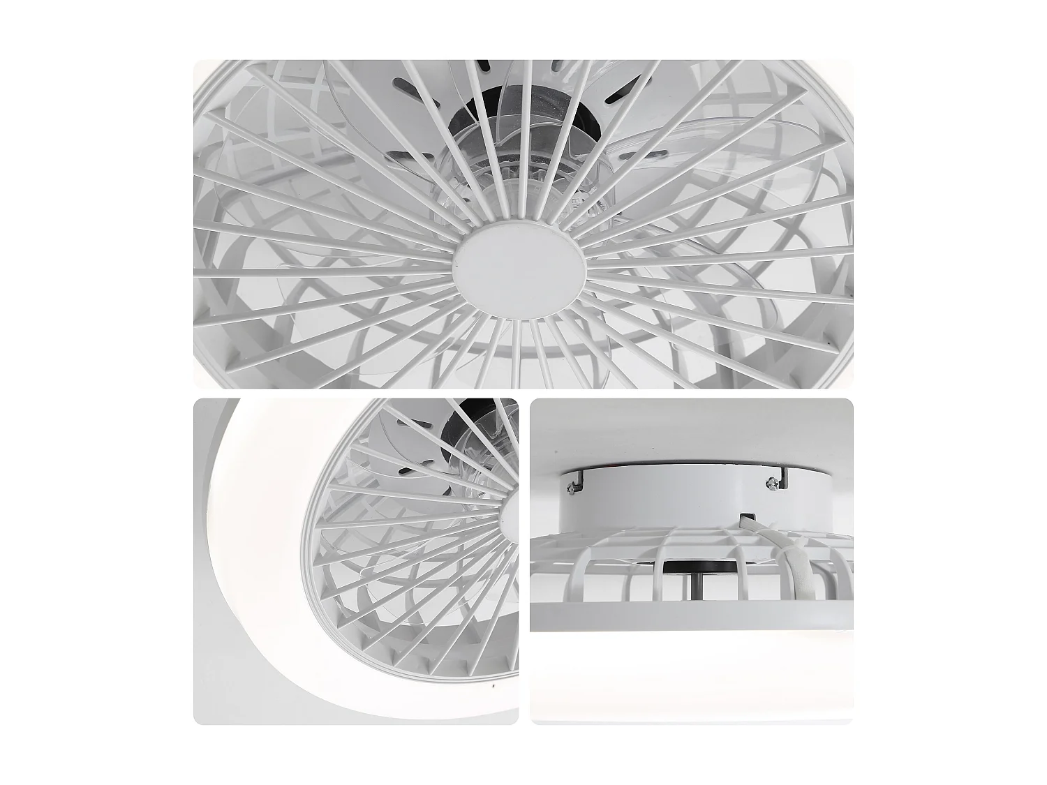 Ventilateur plafond sans pales 18" LED 60W 3CCT, moteur CC, télécommande – chambre, cuisine, bureau