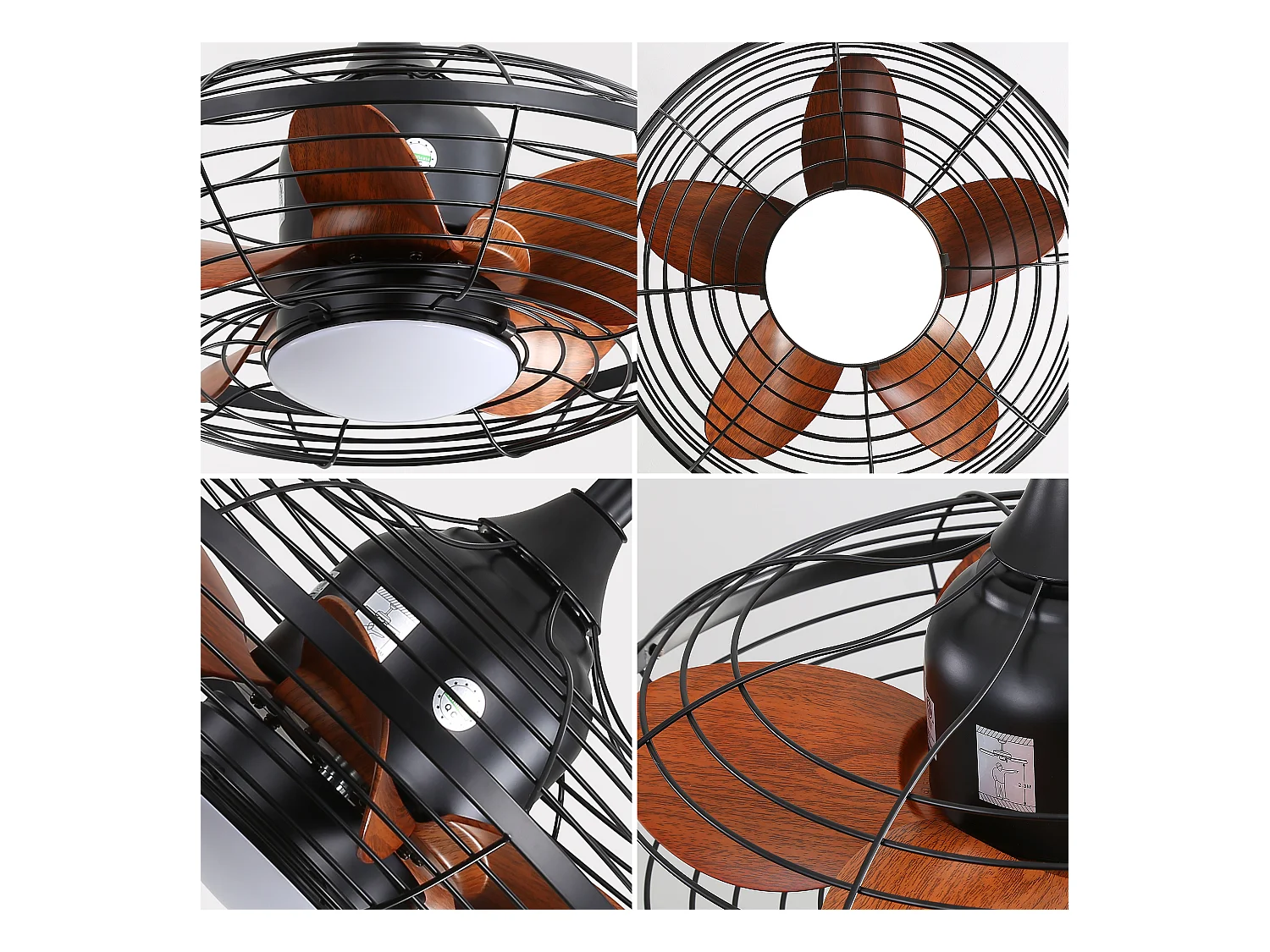 Ventilateur de Plafond Extérieur 20 Pouces - Moteur CC Réversible - LED 18W - Résistant à l'Eau - Télécommande et Minuterie