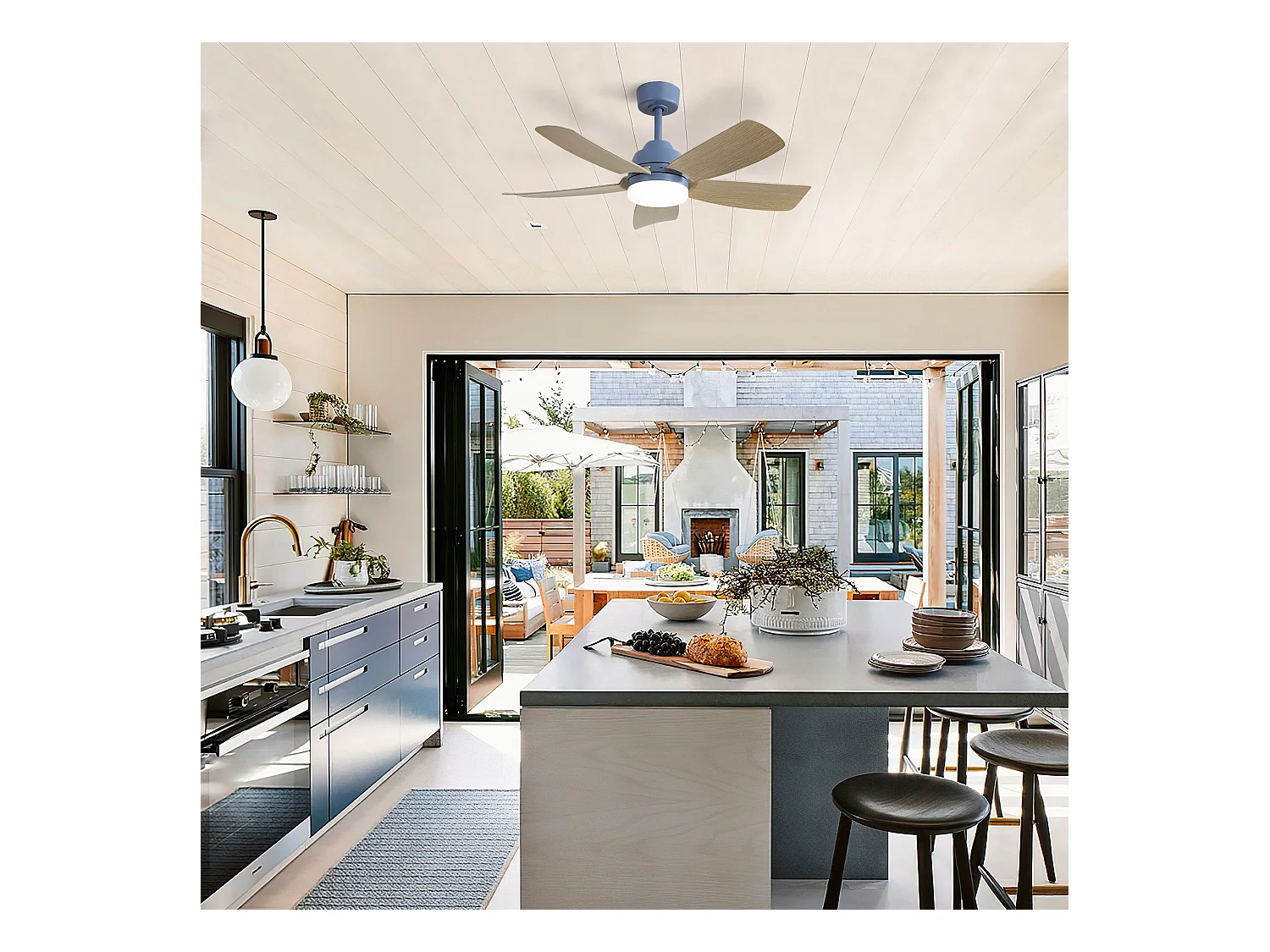 Ventilateur de Plafond 42 Pouces avec Lumière LED 3CCT – Moteur Réversible CC – Télécommande – Pour Petites et Moyennes Pièces