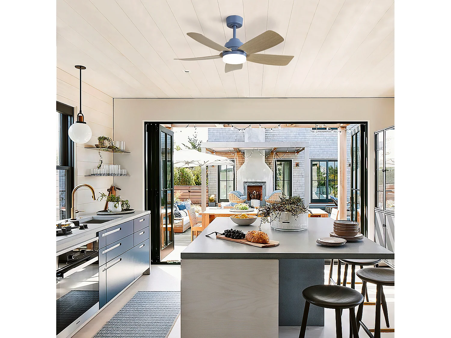 Ventilateur de Plafond 42 Pouces avec Lumière LED 3CCT – Moteur Réversible CC – Télécommande – Pour Petites et Moyennes Pièces