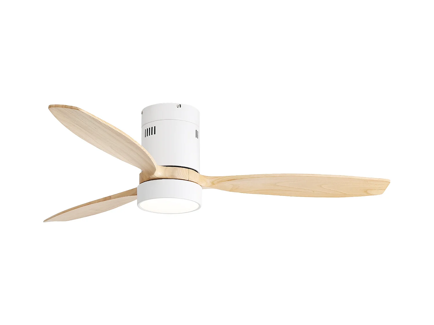 Ventilateur Plafond Bois Moderne 132 cm avec LED 3CCT – Moteur DC Réversible – Pour Salon, Chambre, Patio