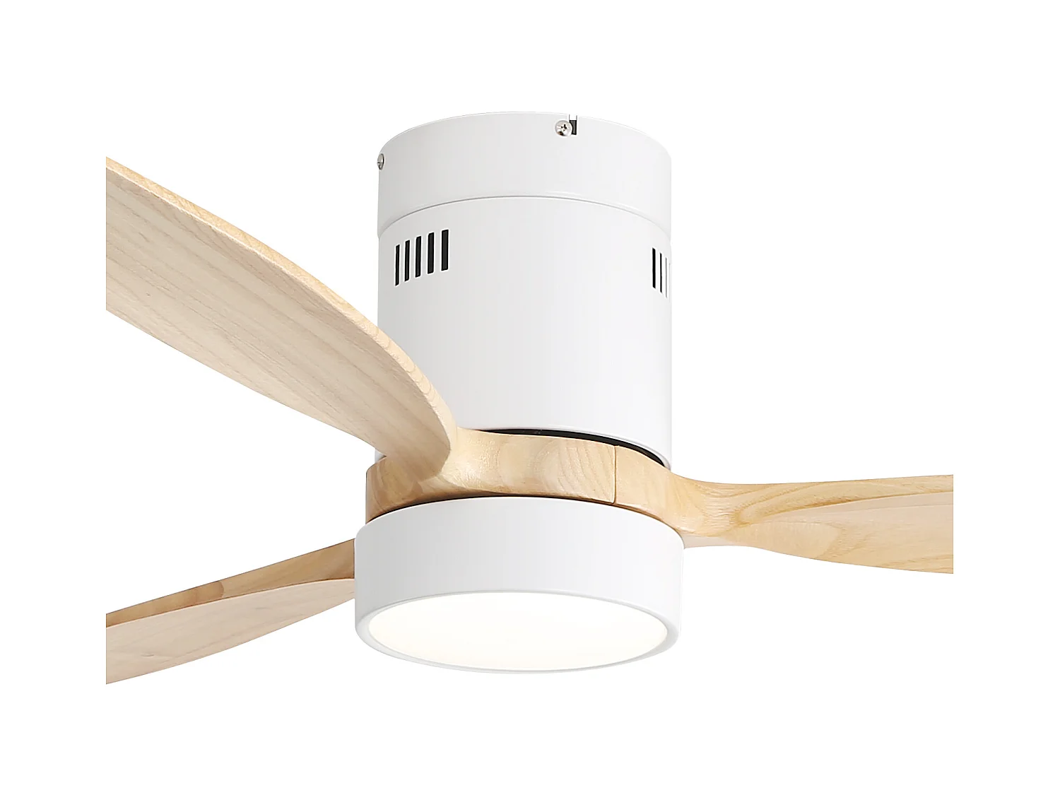 Ventilateur Plafond Bois Moderne 132 cm avec LED 3CCT – Moteur DC Réversible – Pour Salon, Chambre, Patio