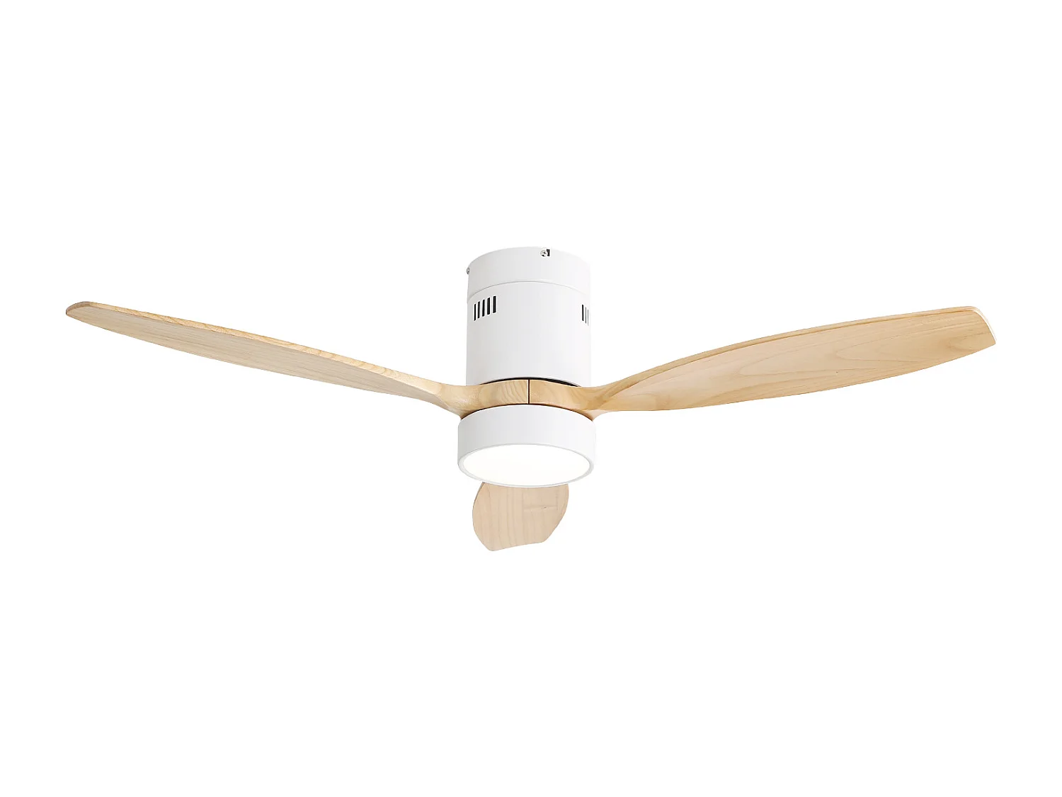 Ventilateur Plafond Bois Moderne 132 cm avec LED 3CCT – Moteur DC Réversible – Pour Salon, Chambre, Patio