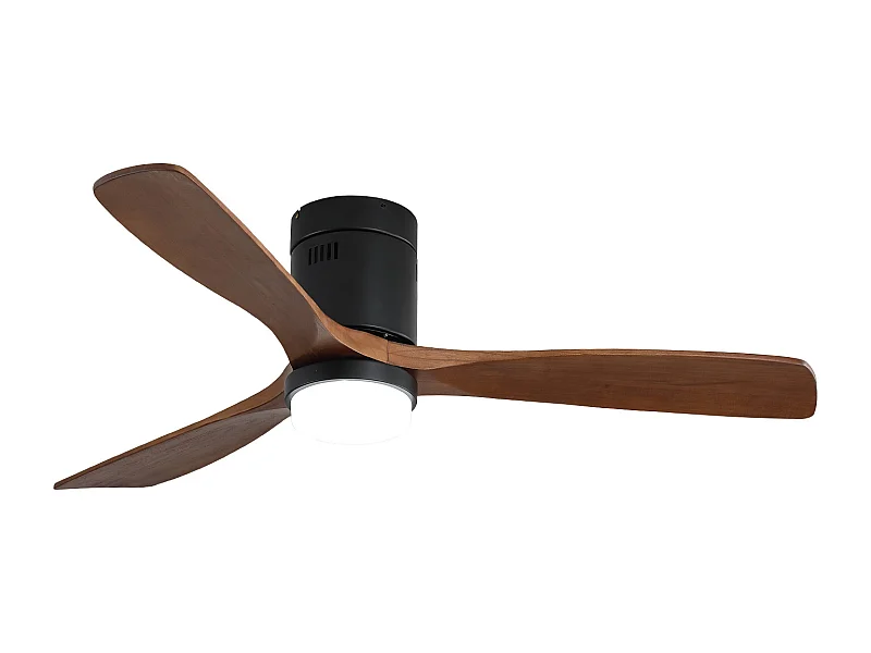 Ventilateur Plafond Bois 132 cm avec LED – Moteur DC Réversible 6 Vitesses – Silencieux – Pour Salon, Chambre, Patio