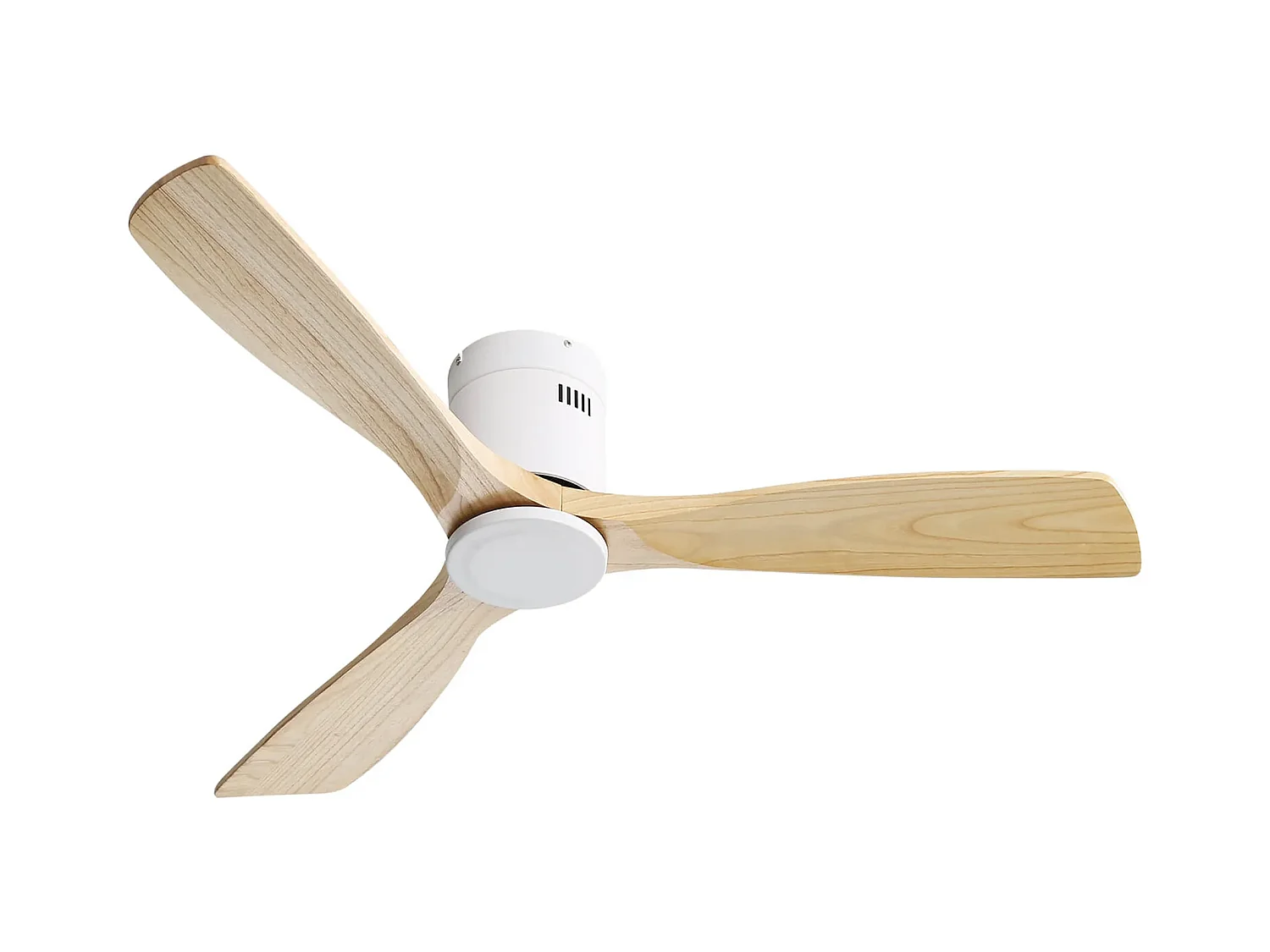 Ventilateur de Plafond Bois 132 cm avec Lumière LED – Moteur DC Réversible Silencieux – Pour Salon, Chambre, Patio