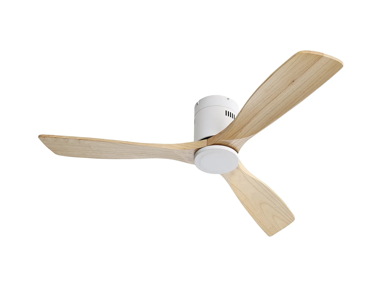 Ventilateur de Plafond Bois 132 cm avec Lumière LED – Moteur DC Réversible Silencieux – Pour Salon, Chambre, Patio