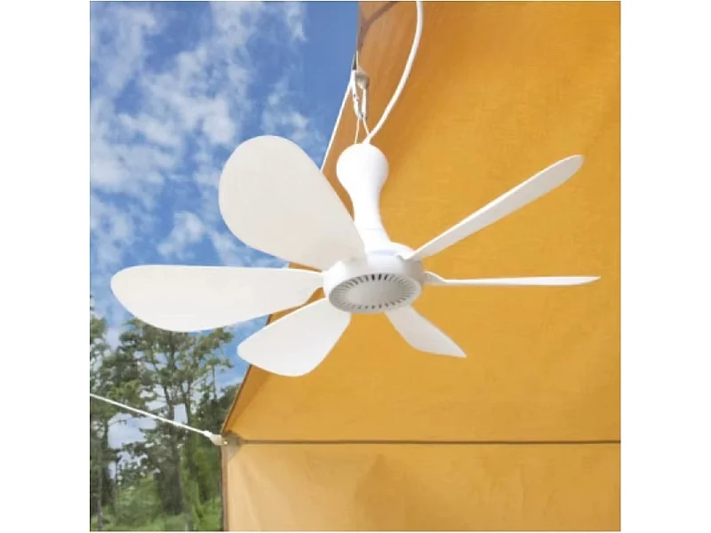 Ventilateur USB silencieux à 6 pales, ventilateur de plafond à 4 vitesses, ventilateur suspendu pour lit de camping avec télécommande