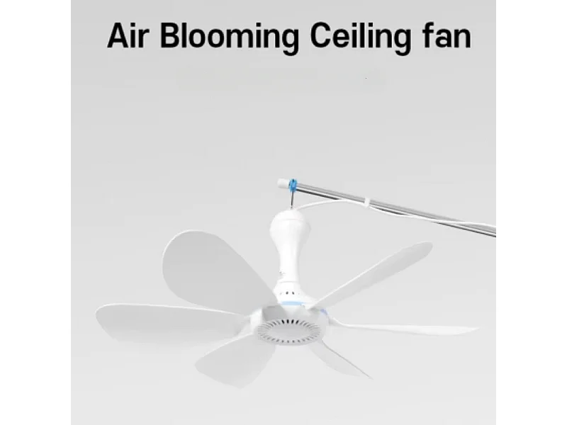 Ventilateur USB silencieux à 6 pales, ventilateur de plafond à 4 vitesses, ventilateur suspendu pour lit de camping avec télécommande