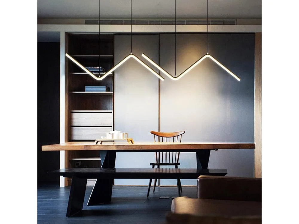 Lustre Led, Suspension Mode Moderne Plafonnier Décoration Maison Lumière Blanche 6000K pour Salon Chambre Salle À Manger Cuisine