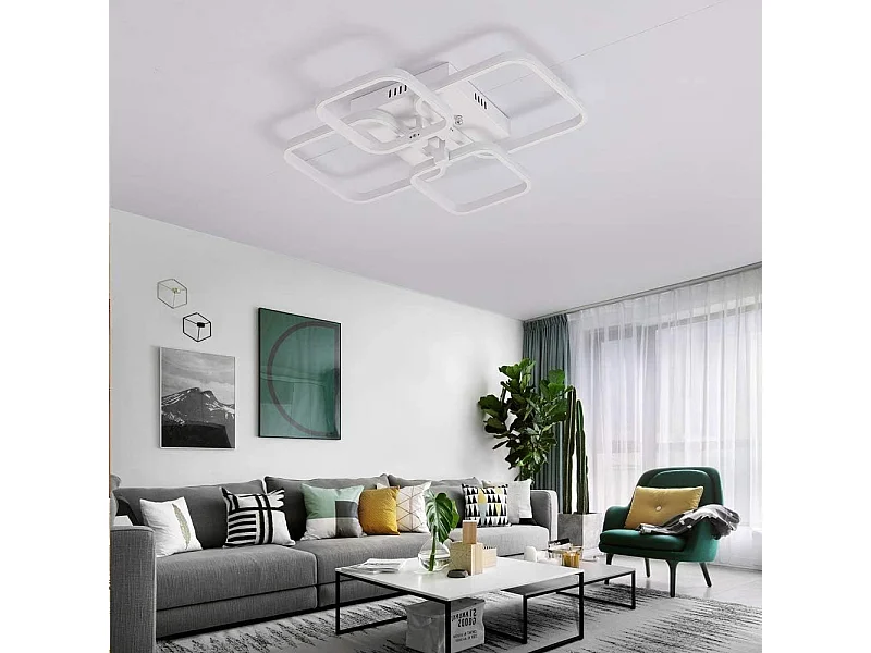 Plafonnier LED, Lampe de Plafond Moderne 52W 4680LM, Luminaire Plafonnier 6000K Blanc Froid, pour Salon, Cuisine, Cuisine, Chambre à Coucher