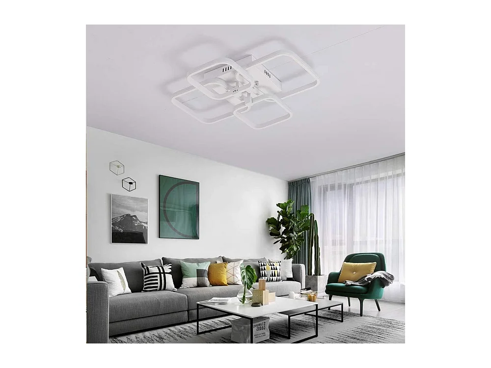 Plafonnier LED, Lampe de Plafond Moderne 52W 4680LM, Luminaire Plafonnier 6000K Blanc Froid, pour Salon, Cuisine, Cuisine, Chambre à Coucher