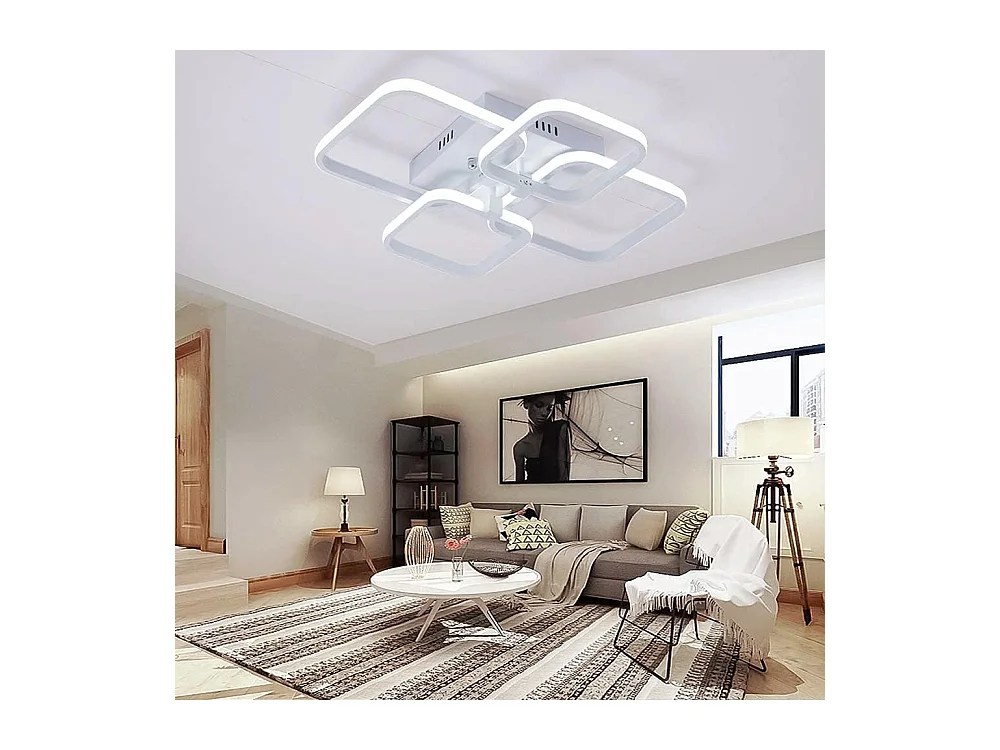 Plafonnier LED, Lampe de Plafond Moderne 52W 4680LM, Luminaire Plafonnier 6000K Blanc Froid, pour Salon, Cuisine, Cuisine, Chambre à Coucher