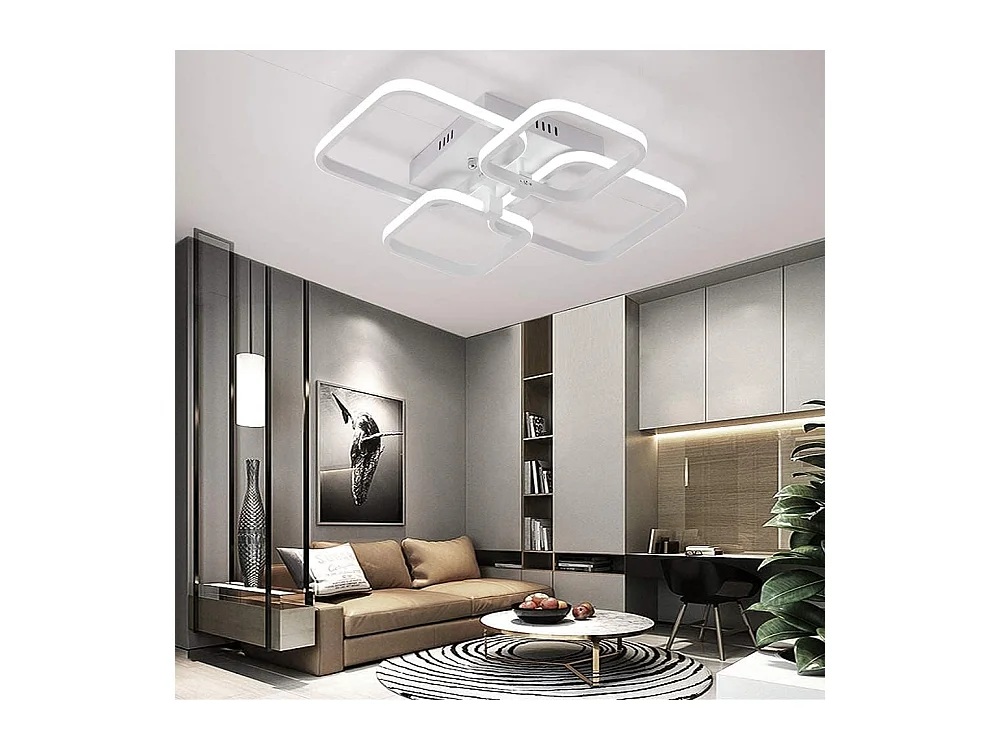 Plafonnier LED, Lampe de Plafond Moderne 52W 4680LM, Luminaire Plafonnier 6000K Blanc Froid, pour Salon, Cuisine, Cuisine, Chambre à Coucher