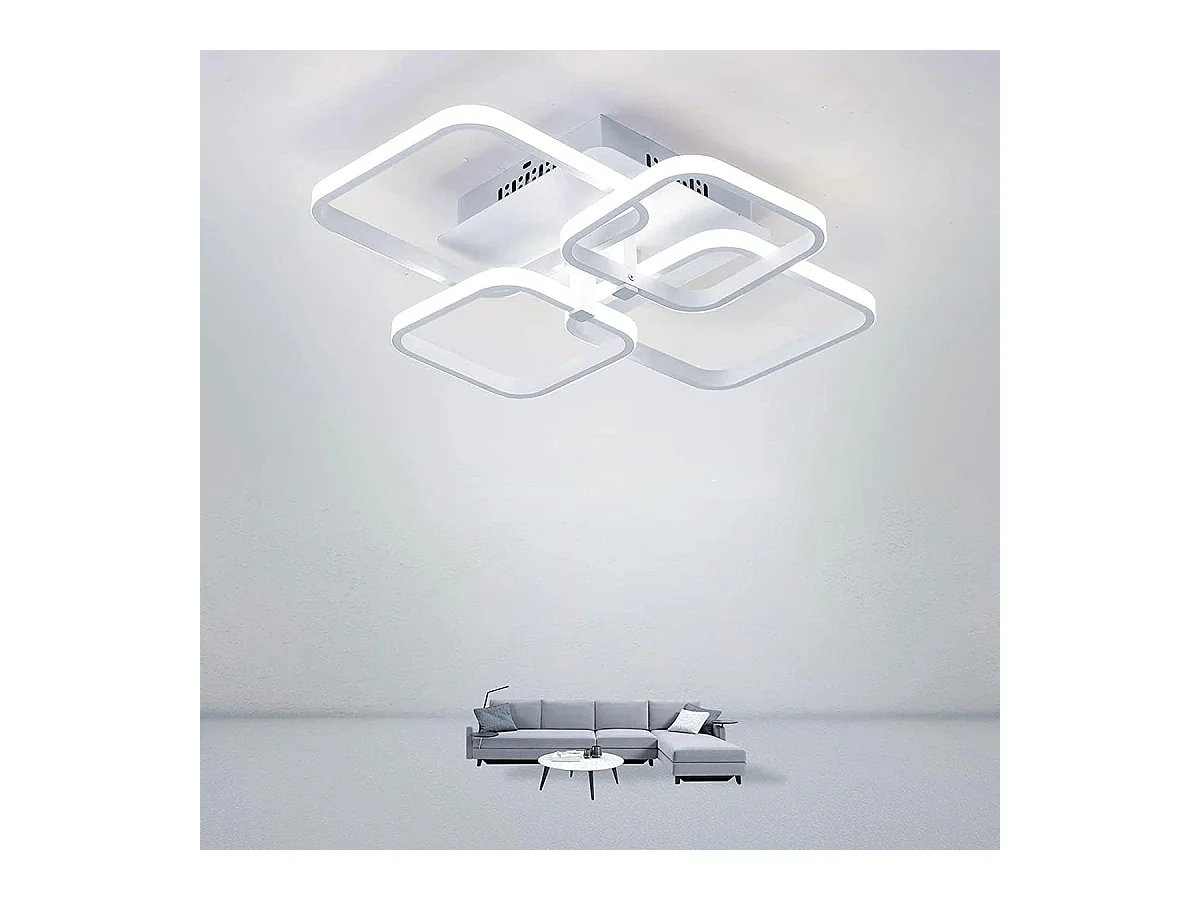 Plafonnier LED, Lampe de Plafond Moderne 52W 4680LM, Luminaire Plafonnier 6000K Blanc Froid, pour Salon, Cuisine, Cuisine, Chambre à Coucher