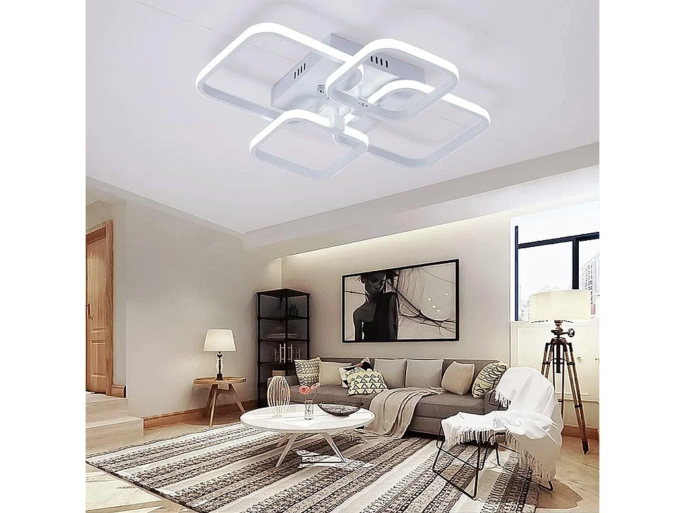 Plafonnier LED, Lampe de Plafond Moderne 52W 4680LM, Luminaire Plafonnier 6000K Blanc Froid, pour Salon, Cuisine, Cuisine, Chambre à Coucher