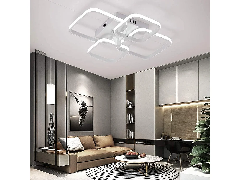 Plafonnier LED, Lampe de Plafond Moderne 52W 4680LM, Luminaire Plafonnier 6000K Blanc Froid, pour Salon, Cuisine, Cuisine, Chambre à Coucher