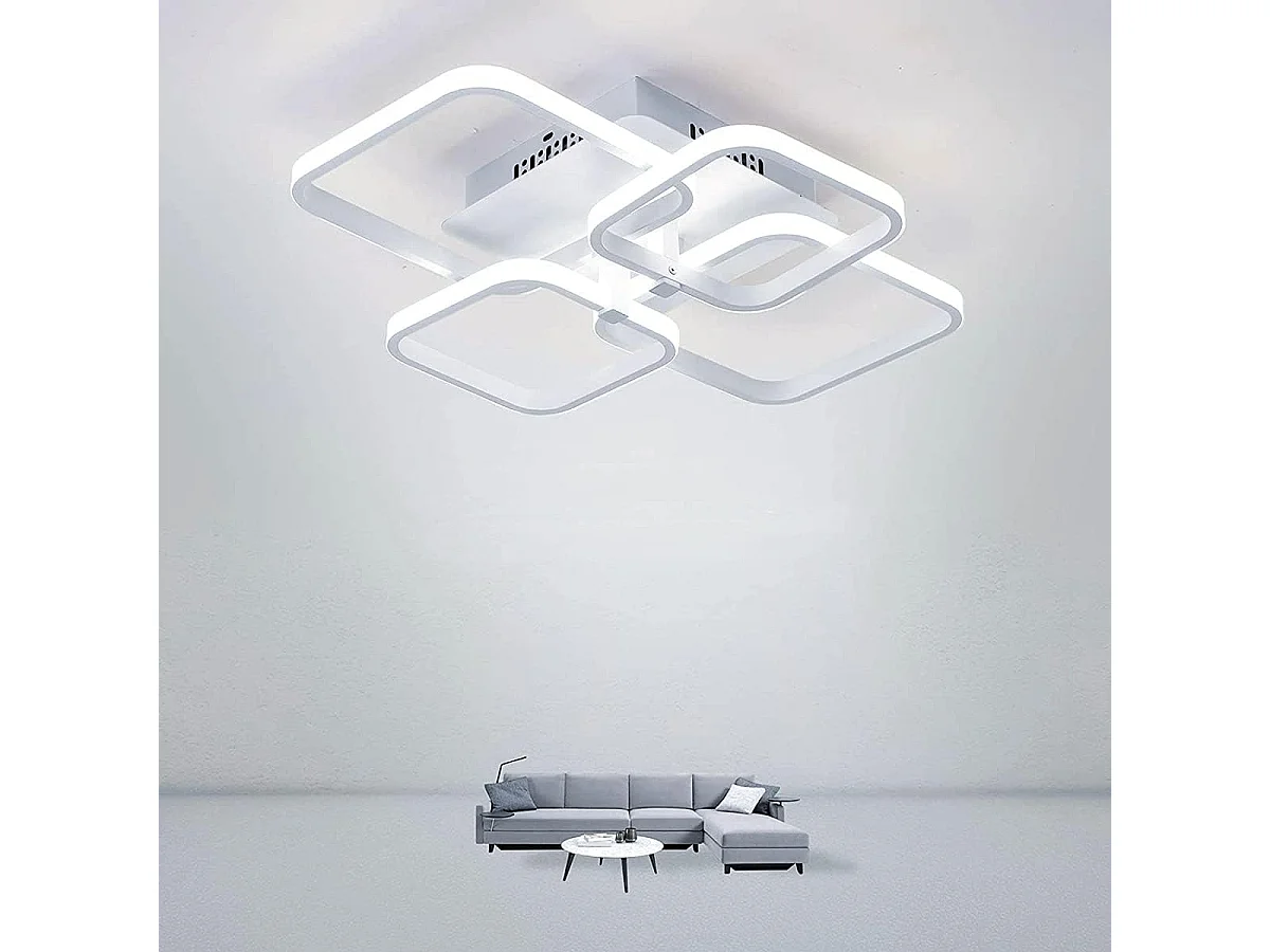 Plafonnier LED, Lampe de Plafond Moderne 52W 4680LM, Luminaire Plafonnier 6000K Blanc Froid, pour Salon, Cuisine, Cuisine, Chambre à Coucher