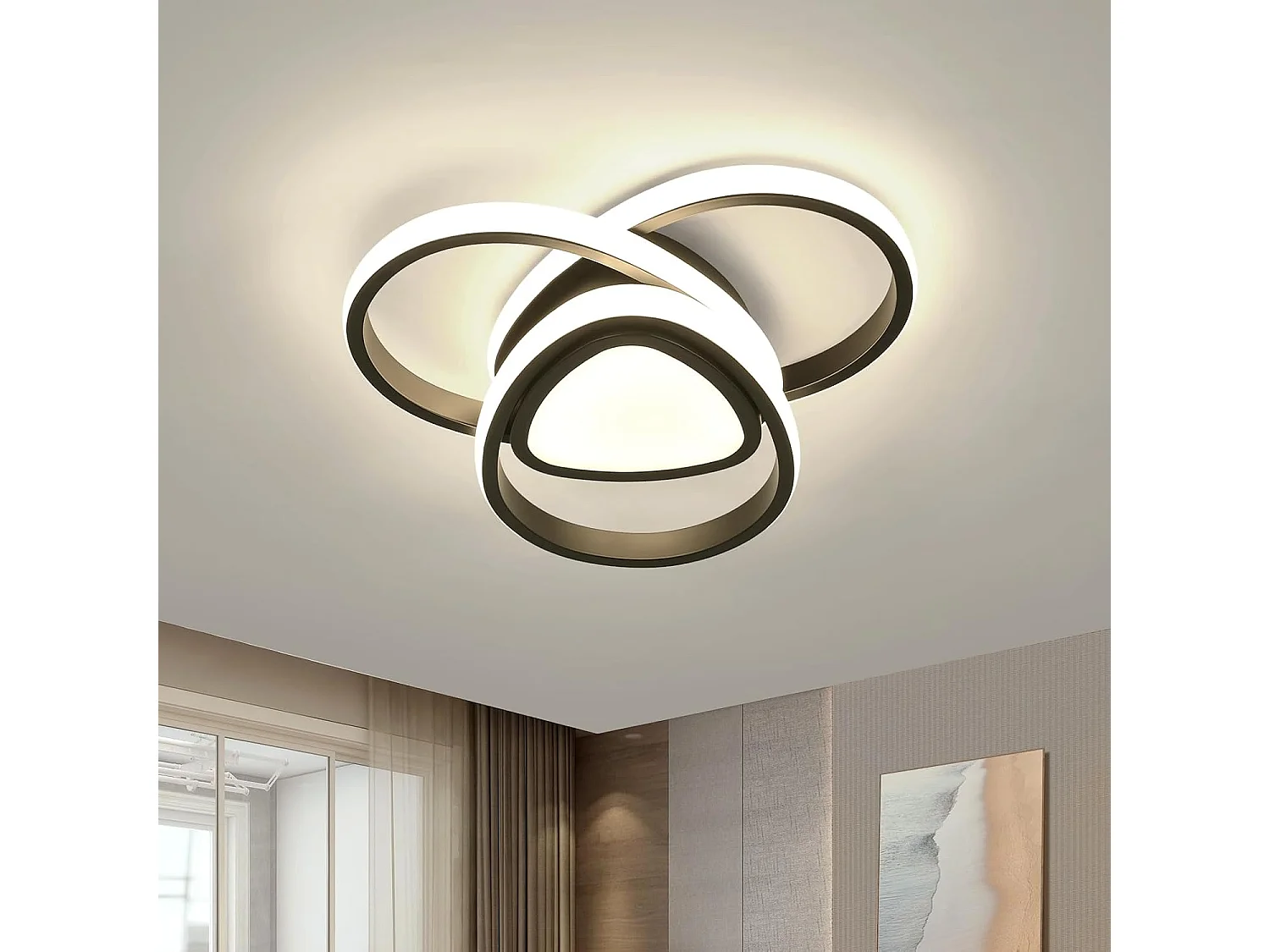 Plafonnier LED, 36W 4050lm, Luminaire de Plafond Diamètre 30cm, Lumière blanc naturel 4500K