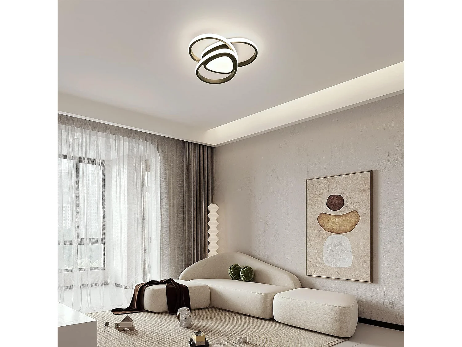Plafonnier LED, 36W 4050lm, Luminaire de Plafond Diamètre 30cm, Lumière blanc naturel 4500K