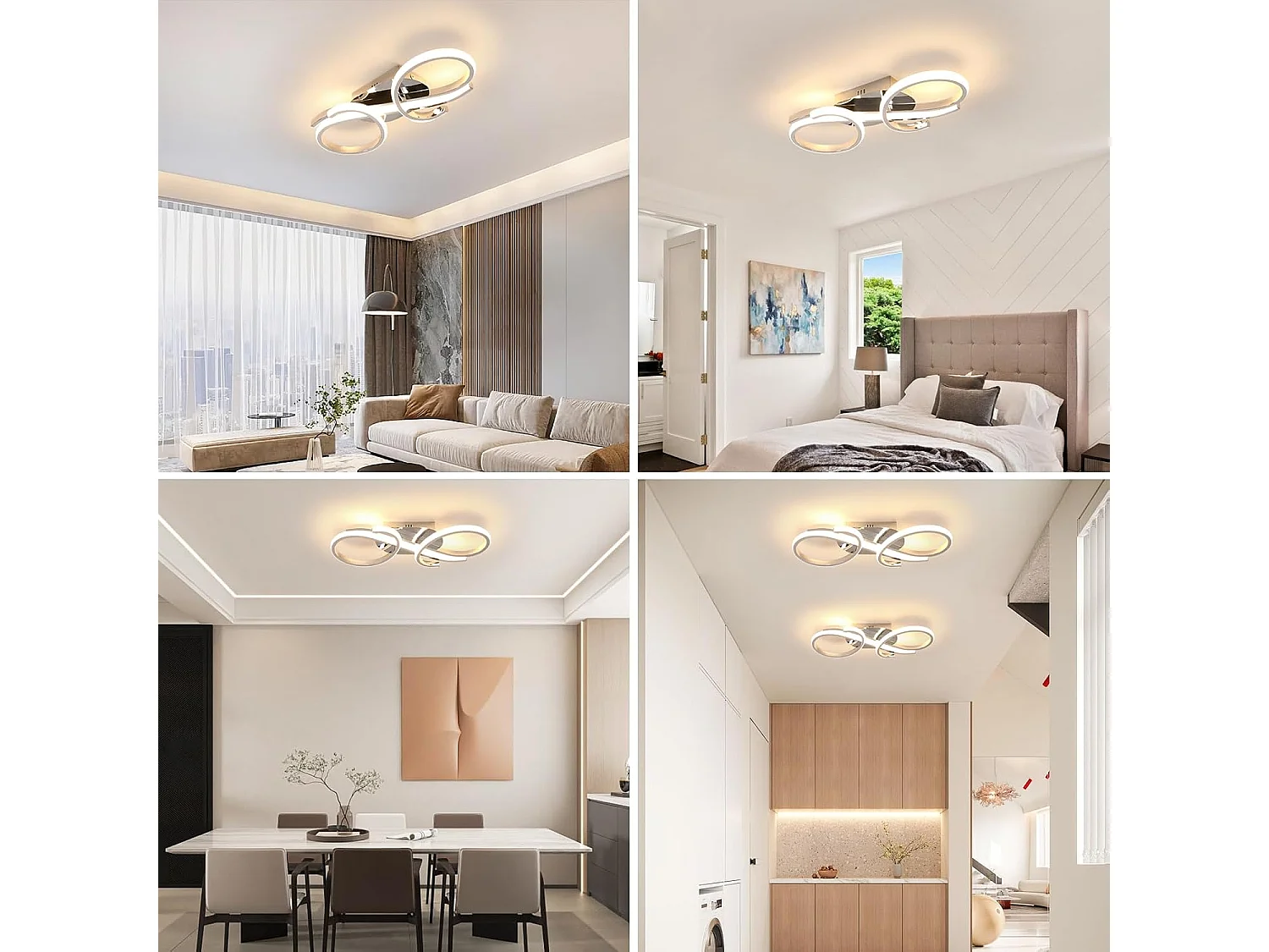 Plafonnier LED Moderne,36W 4000LM,Luminaire Plafonnier au Design Géométrique Créatif,Lampe de Plafond ,Blanc Chaud 3000K,Dimensions Dia 42*16cm