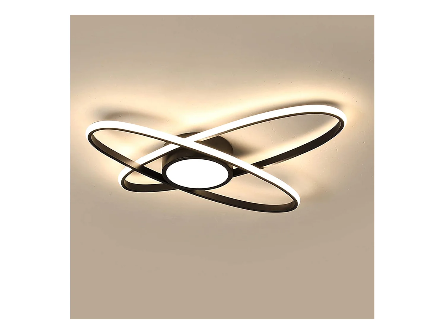 Plafonnier LED noir moderne universel,suspension LED, plafonnier ovale encastré pour salon,salle à manger,chambre à coucher,cuisine