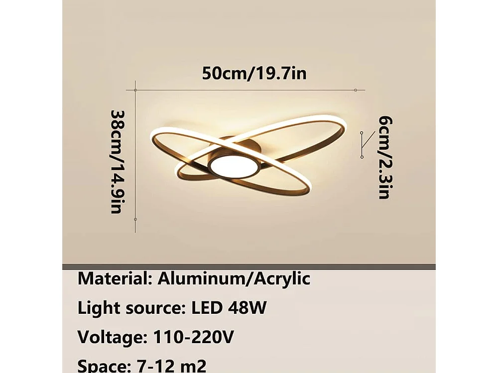 Plafonnier LED noir moderne universel,suspension LED, plafonnier ovale encastré pour salon,salle à manger,chambre à coucher,cuisine