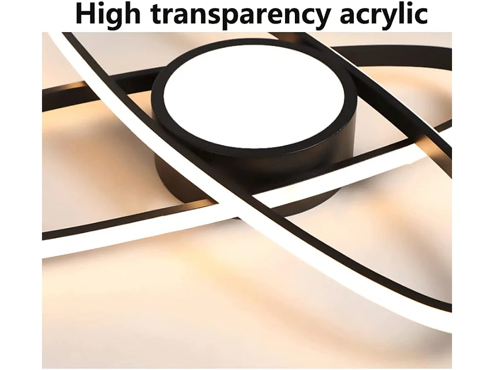 Plafonnier LED noir moderne universel,suspension LED, plafonnier ovale encastré pour salon,salle à manger,chambre à coucher,cuisine