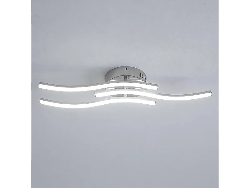 Plafonnier LED,Suspension Luminaire en forme de vague,LED intégrées 18W 1600 Lumen,lustre moderne pour salon,220V IP20 lumière Blanc Froid 6500K
