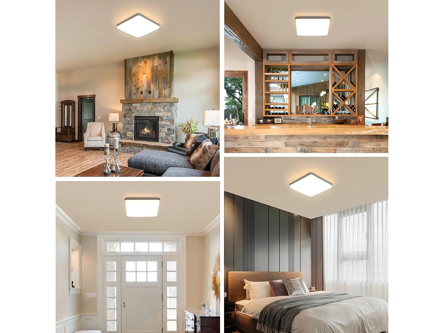 Plafonnier LED,36W LED Panel Carré Lampes de Plafond Moderne,Luminaire Plafonnier Acrylique pour Salle de Bain,Balcon,Garage,3000K Lumière Chaude