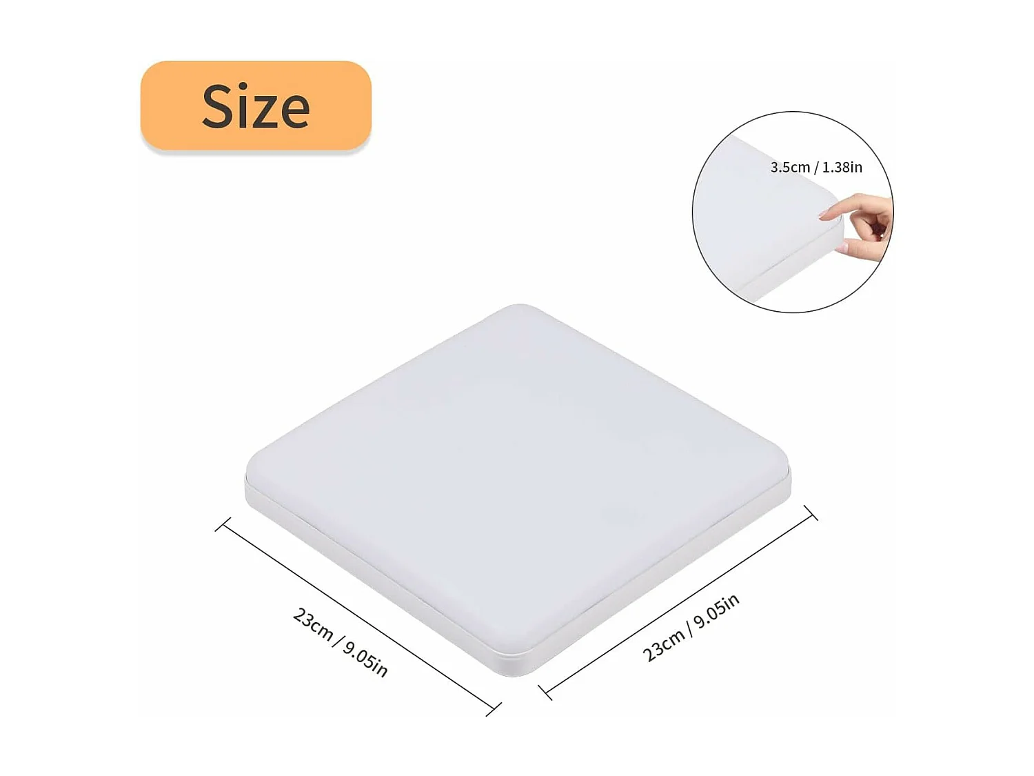 Plafonnier LED,36W LED Panel Carré Lampes de Plafond Moderne,Luminaire Plafonnier Acrylique pour Salle de Bain,Balcon,Garage,3000K Lumière Chaude